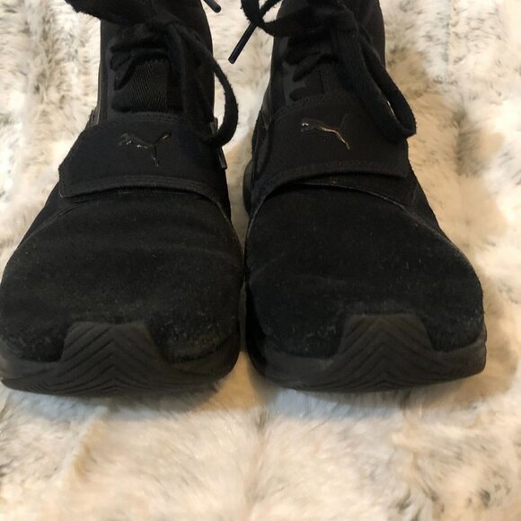 Puma Phenom Suede Training  Womens Black Sneakers Athletic Shoes 5.5 - Picture 4 of 16